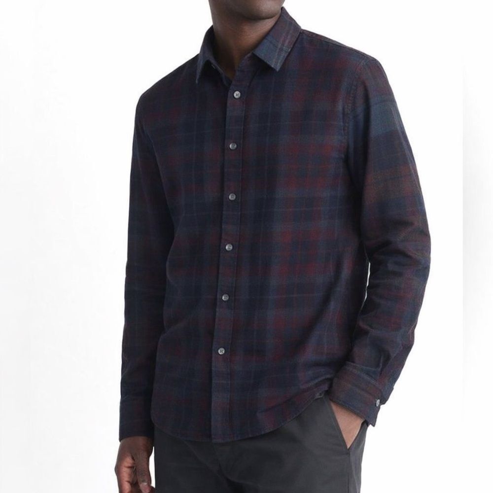 Vince Westlight Cotton Plaid Shirt Large